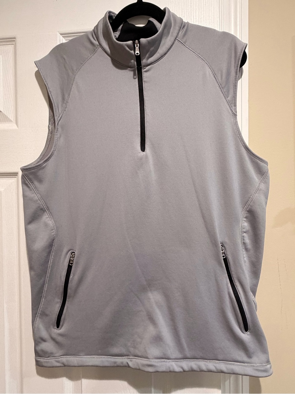 adidas Light Gray Sleeveless Half-Zip Vest